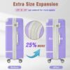 Hardshell Luggage Sets 3 Pieces 20" / 28" Luggages And Cosmetic Case Spinner Suitcase With Tsa Lock Lightweight - Purple - Image 6