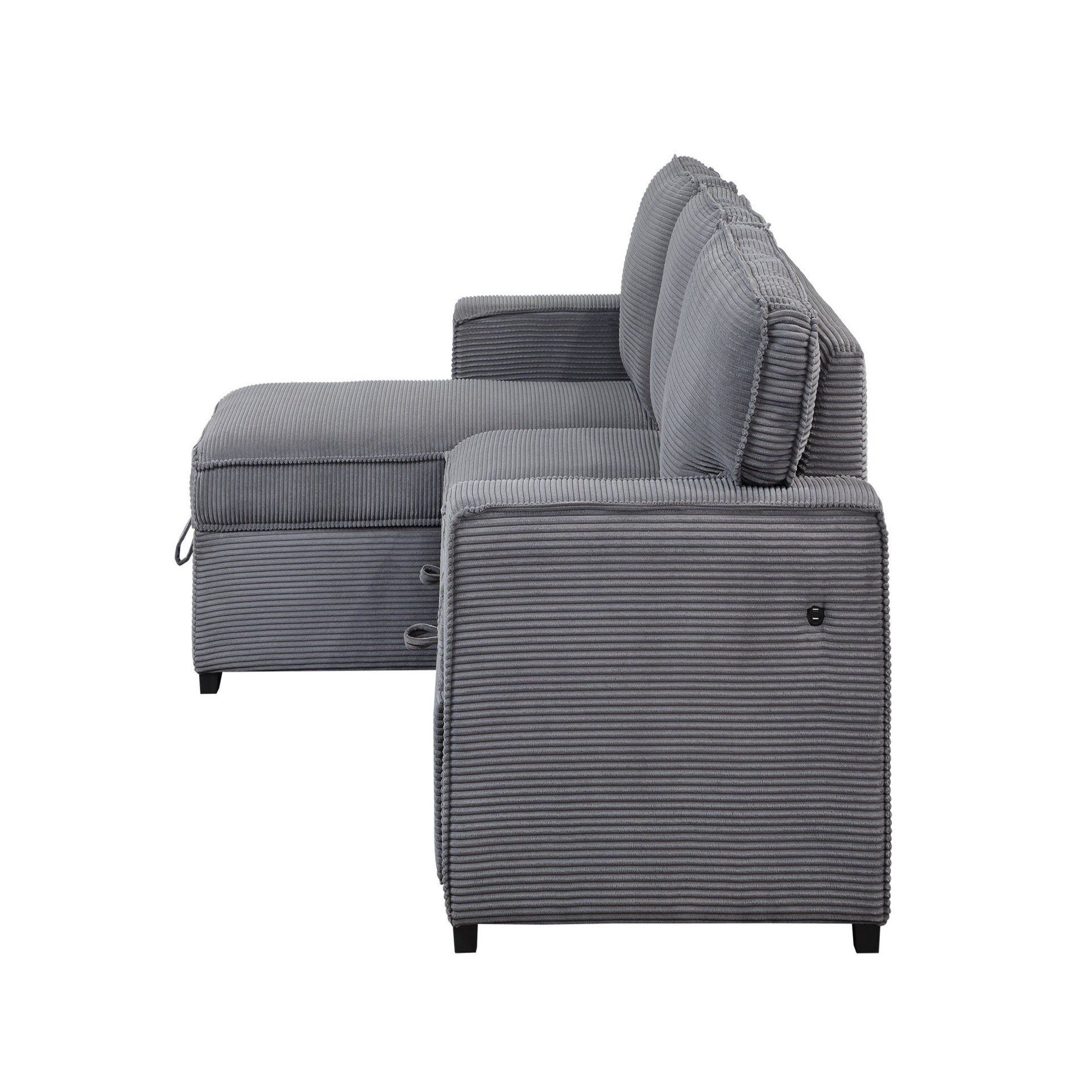 Territory - Pull Out Sofa Bed With Design - Dark Gray - Image 8