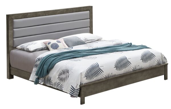 Full Bed Transitional Modern Design - Gray
