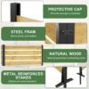 Goodyo - Outdoor Privacy Screen Cedar Wood And Aluminum Frame Fence For Pool Equipment And Trash Can Enclosures - Black / Natural - Image 6