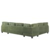 Modern Sectional Sofa U Shaped With Movable Ottoman And Side Storage Pockets Corduroy - Green - Image 16