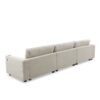 Oversized Corduroy Sectional Sofa, L Shaped Cloud Couch With USB Charging Port, Cup Holder, Deep Seat Sofa Bed With Chaise, Comfy Indoor Furniture - Beige - Image 6