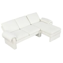 Convertible Futon Sofa Bed Futon Sofa Couch With An Adjustable Backrest, A Reversible Chaise Lounge And 2 Removable Armrest Pillows For Living Room - Beige