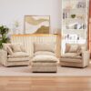 Modular L Shaped Sectional Sofa Set With Movable Ottoman, Chenille - Coffee - Image 5