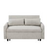 Pull Out Sleep Sofa Bed Loveseats Sofa Couch With Adjsutable Backrest, Storage Pockets, 2 Soft Pillows, USB Ports For Living Room, Bedroom, Apartment, Office - Beige - Image 11