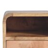 Extra Mini Wall Mounted Curved Nightstand With Open Slot - Brown - Image 6