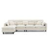 Modern Convertible Sectional Sofa L Shaped Reversible Couch Set With Free Pillows 5 Seat Cloud With Ottoman - Beige - Image 24