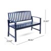 Farmhouse Style Loja Bench Indoor / Outdoor Acacia Wood - Blue - Image 3