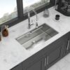 33" Undermount Kitchen Sink Single Bowl Ledge Workstation In 16 Gauge Stainless Steel - White - Image 5