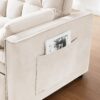 Modern Velvet Loveseat Futon Sofa Couch With Pullout Bedy Convertible Sleeper Sofa - Creamy White - Image 11