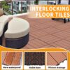 Wood Plastic Composite Deck Tiles (Set of 20), Sustainable Composite Decking Resist Rust, Water, Weather, Easy To Diy & Maintain, Ideal For Patios, Balconies, Rooftops - Mahogany - Image 9