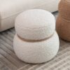 Snowman Stool With Greig Plush Cushion, Playful And Cute Design For Any Space - White - Image 5