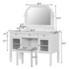 Elegant Makeup Vanity Desk With Adjustable Mirror And Storage And Construction - White - Image 3