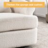 Swivel Chair With Ottoman, Modern Luxury Velvet Swivel Accent Chair, Comfy Round Armchair, Single Sofa Armchair With Lounge Seat For Bedroom / Office / Reading Spaces - Beige - Image 6