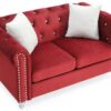 Stylish Loveseat For Modern Living - Burgundy - Image 2
