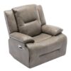 Home Theater Recliner Set Manual Recliner Chair With A Led Light Strip Two Built-In Cup Holders For Living Room - Gray - Image 19