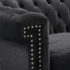 Chesterfield Style 3 Seater Sofa With Deep Button Tufting - Black - Image 12