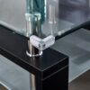 Clear Glass Top Side Table, End Table, Modern Design For Home - Black - Image 5