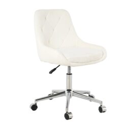 Modern Teddy Fleece Fabric Dining Chair With Chrome Legs, Soft And Comfortable - Beige