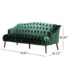 Comfy 3 Seat Sofa With Wooden Legs, For Living Room And Study - Emerald - Image 3