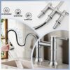 Stainless Steel Kitchen Faucet With Pull Down Sprayer For Bar, Laundry, RV Utility Sink - Brushed Nickel - Image 5