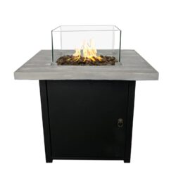 Reinforced - Propane Fire Pit Table - Black / Gray