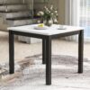 5-Piece Counter Height Dining Table Set With One Faux Marble Top Dining Table And Four Velvet Upholstered Chairs - Black - Image 5