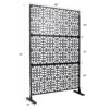 Outdoor & Indoor Privacy Screen Metal Privacy Screen Freestanding Decorative Privacy Screen Steel - Black - Image 3