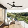 Modern Ceiling Fan With 22W Led Light, 3 ABS Fan Blades Dc Motor Ceiling Fan For Bedroom Living Room - Black - Image 8