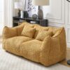 Comfortable Dual Beanbag Chair With High Resilience Foam Core For 2 People In - Yellow - Image 4