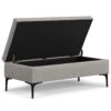 Rebecca - Large Coffee Table Storage Ottoman With Lift Up Lid - Gray - Image 3