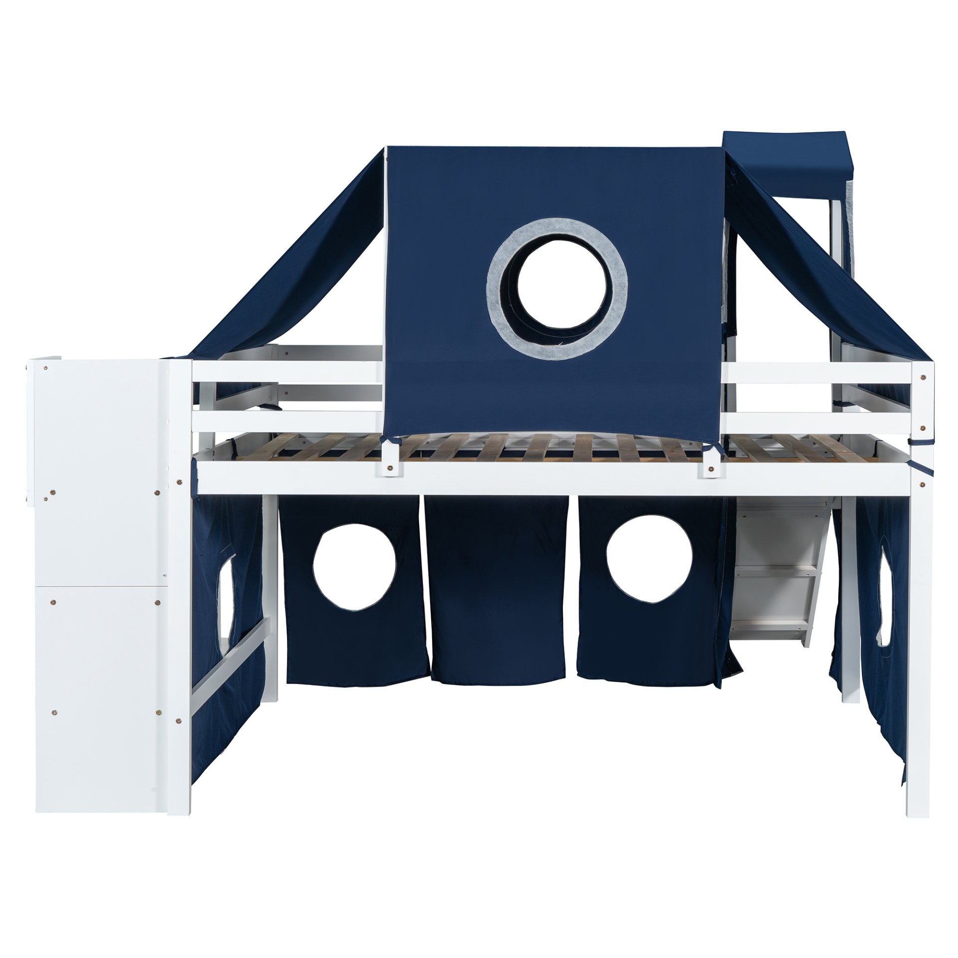 Full Size Loft Bed With Tent And Tower - Blue - Image 11
