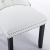 Nikki - Modern, High-End Tufted Solid Wood Contemporary And Velvet Upholstered Dining Chair With Wood Legs Nailhead Trim (Set of 2) - White / Light Blue - Image 12