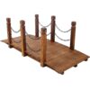 Wooden Arc Footbridge With Chain Railings For Backyard Creek Stained 5 Ft - Brown - Image 4