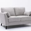 Damian - Woven Fabric Loveseat - Light Gray - Image 7