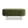 Chloe - Modern Glam Storage Bench - Olive Green - Image 3