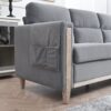 Comfortable Solid Wood Three-Seater Sofa, Soft Cushions, Durable And Long-Lasting, 79.5" Sofa Couch For Living Room - Gray - Image 7