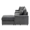 Sectional With Bluetooth Speakers L Shaped Couch With Console USB Charger, Cup Holders Storage Ottoman Deep And Wide Seat Cloud Sofa - Dark Gray - Image 7
