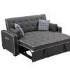 Austin - Modern Sleeper Sofa With 2 USB Charging Ports And 4 Accent Pillows - Gray - Image 3