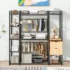 Open Style Wardrobe With Hanging Rails, Shelves And Drawers - White - Image 25