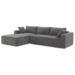 2 Pices Free Combination Minimalist Style Modular Sectional, Wrinkle Resistant Couch Set L Shaped Compressed Sofa For Living Room - Gray