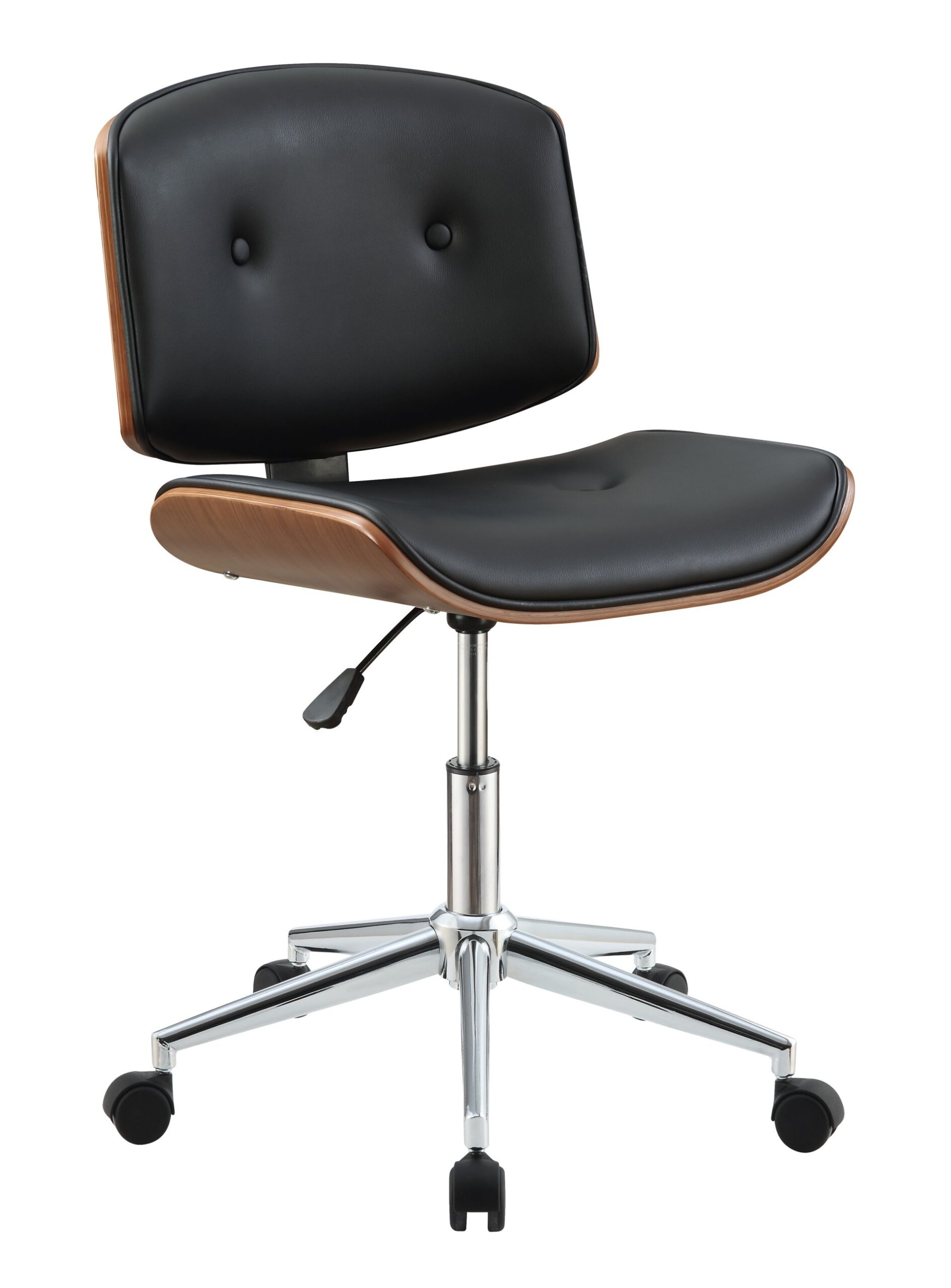 Camila - Synthetic Leather Office Chair - Black - Image 15