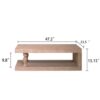 Rustic Solid Wood Coffee Table With Open Shelf, Modern Farmhouse Design - Light Natural / Natural - Image 3