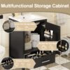20" Bathroom Vanity With Sink, Soft Close Drawers, Door Organizer, Divider Drawer, Adjustable Foot Pads - Black - Image 7