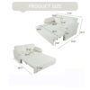 Modern Convertible Sleeper Sofa Bed With Pull Out Queen Design, Side Storage & Thick Cushions Chenille Loveseat For Living Room Or Bedroom 3 In 1 Function - Beige - Image 3