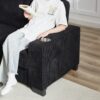Modern Sofa 3 Seater Compressed Couch With Cup Holders - Black - Image 12