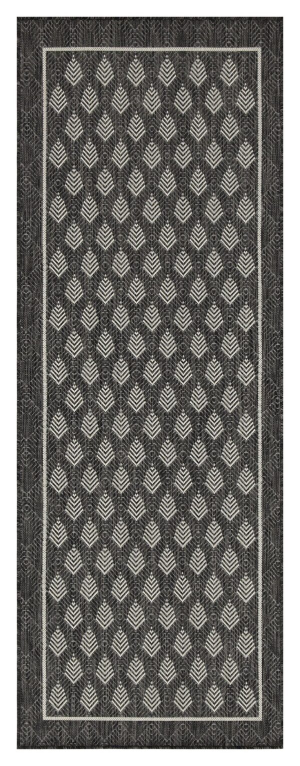 Sunshine - 2'7" X 7'3" Indoor, Outdoor Area Rug Polypropylene - Anthracite