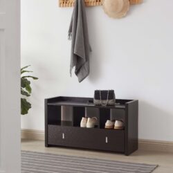 Shoe Entry Bench With Drawer, Shoe Storage Organizer - Red Cocoa