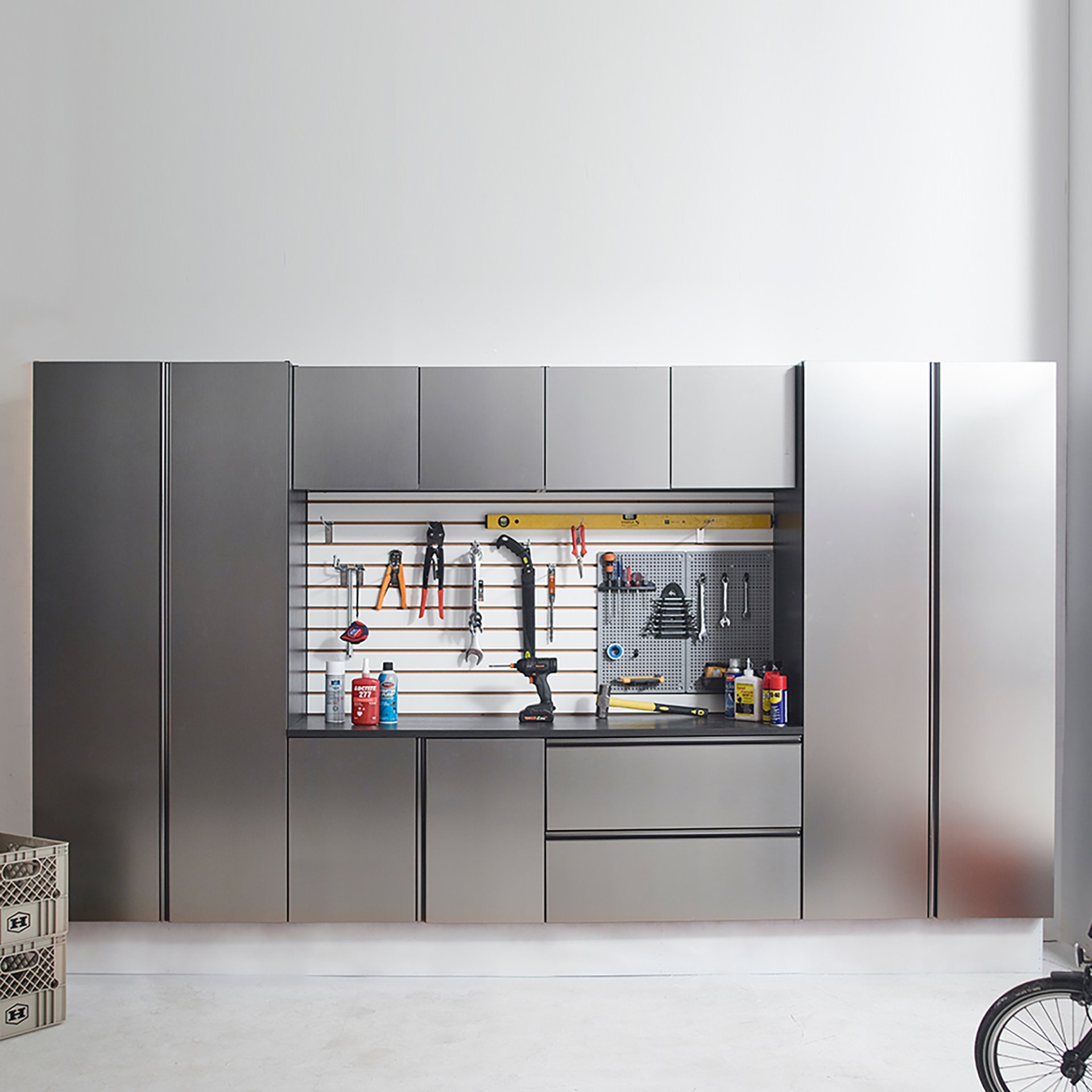 Nova - Series Garage Cabinet Set A With Soft Closing Doors - Metallic Gray - Image 5