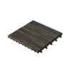Acacia Hardwood Interlocking Deck Tiles, Striped Pattern - Dark Brown - Image 23